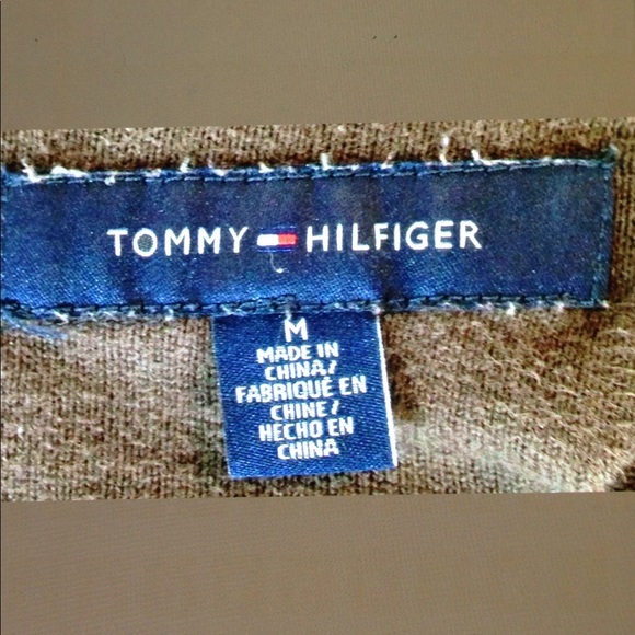 💋Tommy Hilfiger Stripe Logo Cotton V Neck Sweater - Picture 7 of 8